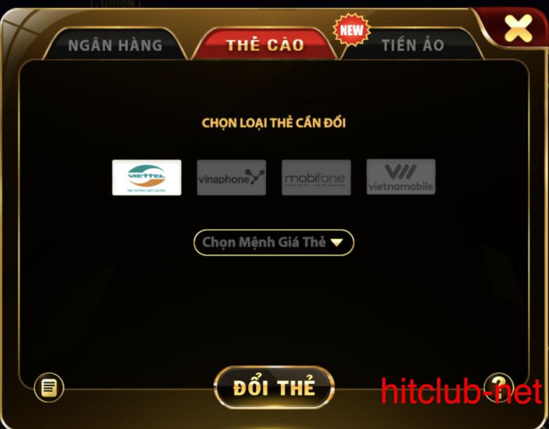 Rút tiền Hit Club qua 2 hình thức đổi thẻ và banking